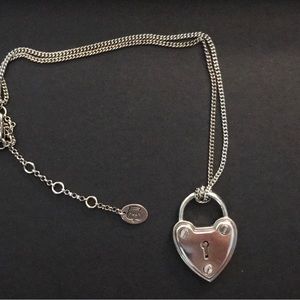 Juicy Couture Totally Secure Heart Lock Silver Necklace